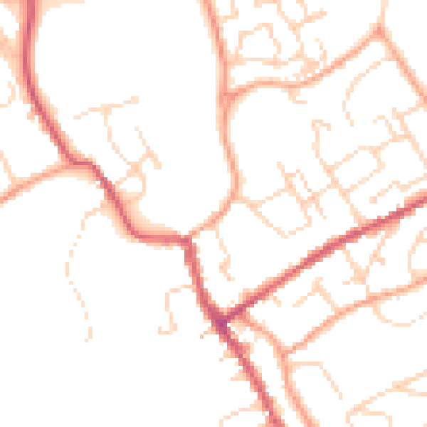 Daytime road noise heatmap for IP7 5EW