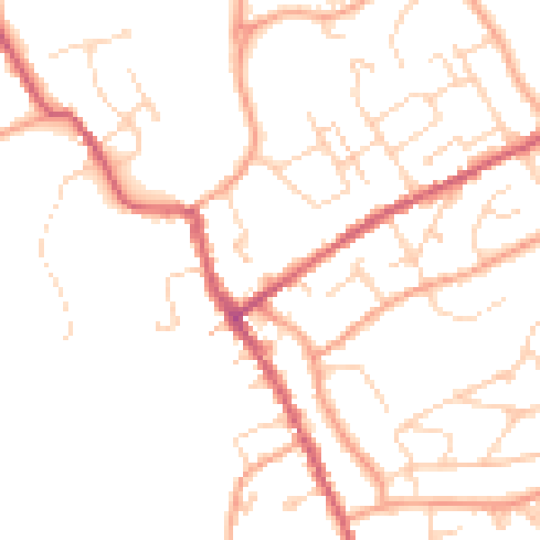 Daytime road noise heatmap for IP7 5FR