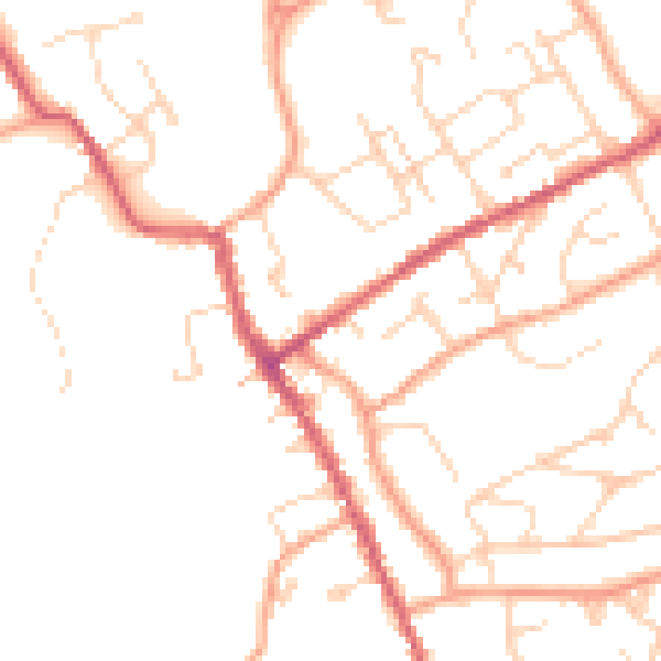 Daytime road noise heatmap for IP7 5HA