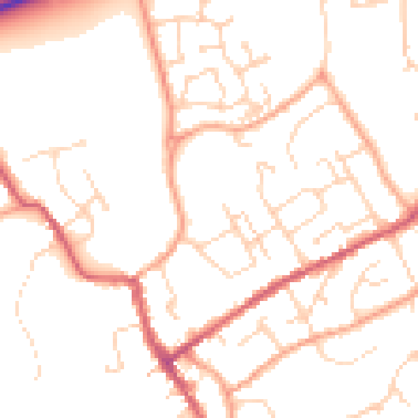 Daytime road noise heatmap for IP7 5HE