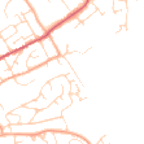 Daytime road noise heatmap for IP7 5NN