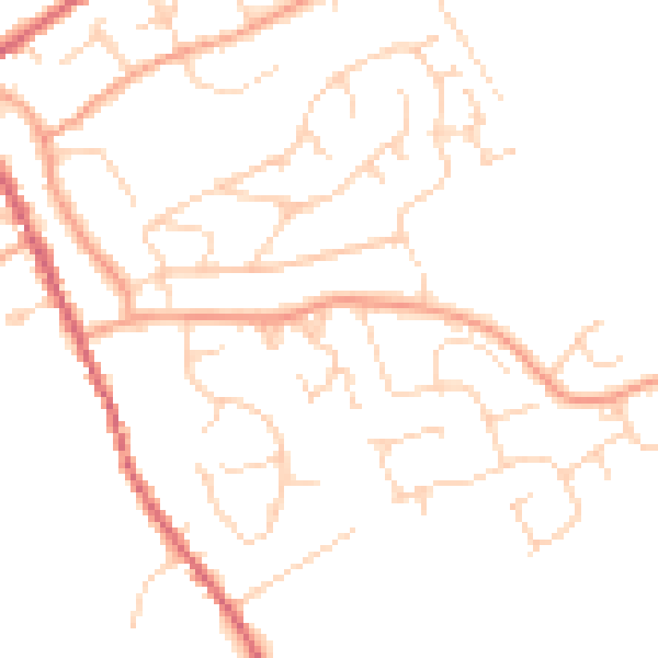 Daytime road noise heatmap for IP7 5RX