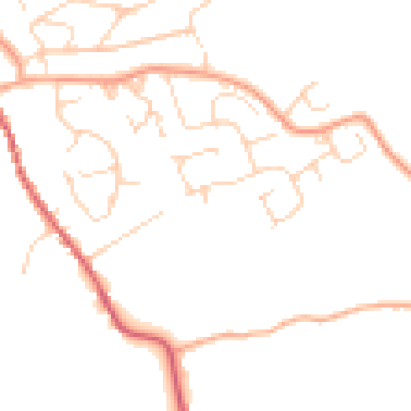 Daytime road noise heatmap for IP7 5SL