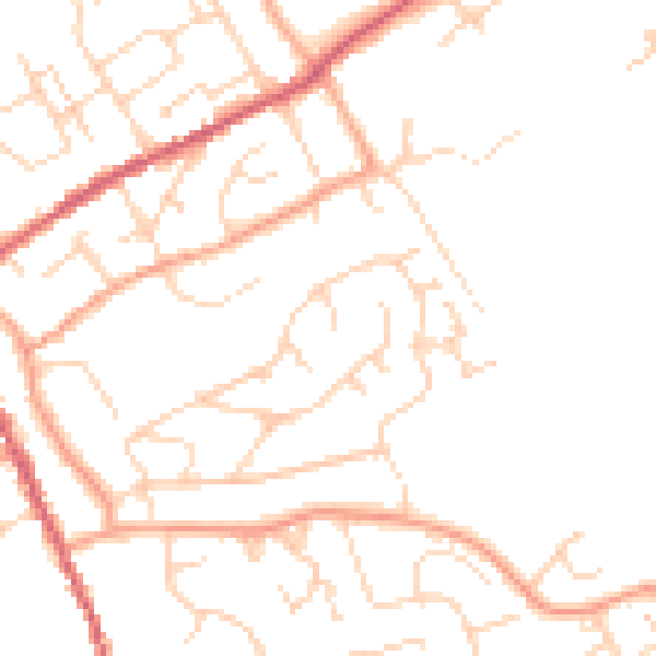 Daytime road noise heatmap for IP7 5SS