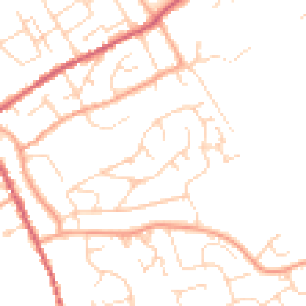 Daytime road noise heatmap for IP7 5SW