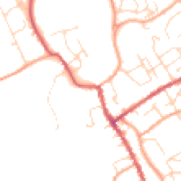 Daytime road noise heatmap for IP7 6BY