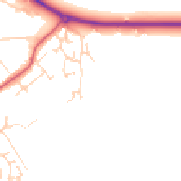 Daytime road noise heatmap for IP7 6DH
