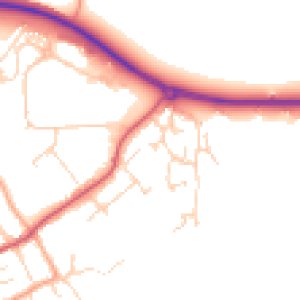 Daytime road noise heatmap for IP7 6FE