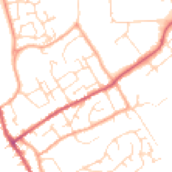 Daytime road noise heatmap for IP7 6HG