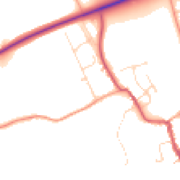 Daytime road noise heatmap for IP7 6JH