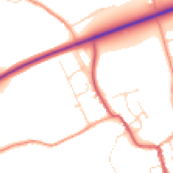 Daytime road noise heatmap for IP7 6JL