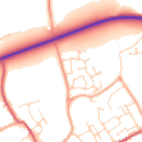 Daytime road noise heatmap for IP7 6RF