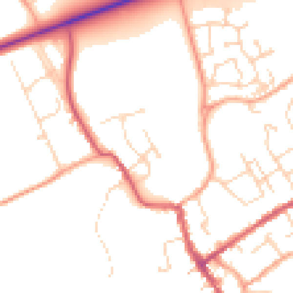 Daytime road noise heatmap for IP7 6SA