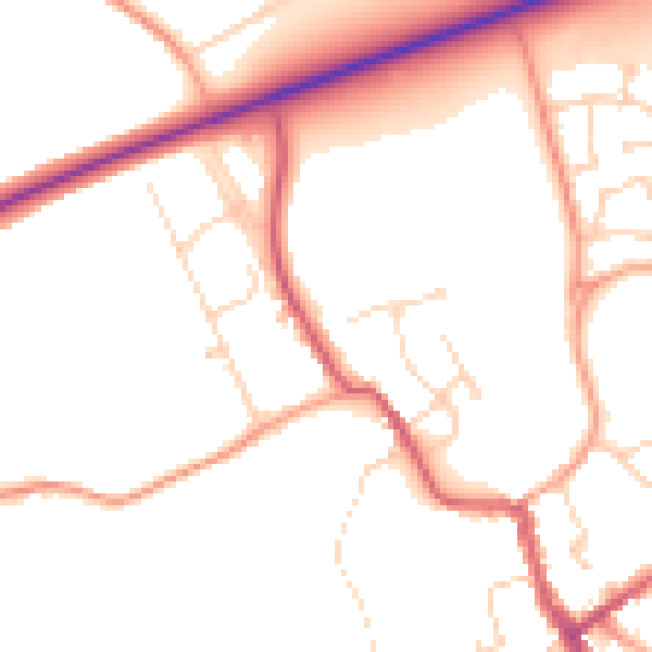 Daytime road noise heatmap for IP7 6SH