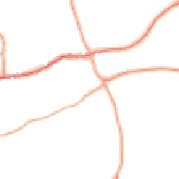 Daytime road noise heatmap for IP7 7AZ