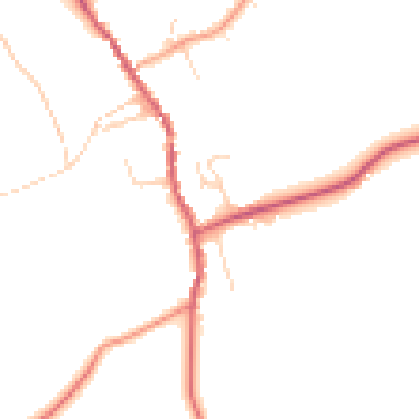 Daytime road noise heatmap for IP7 7BQ
