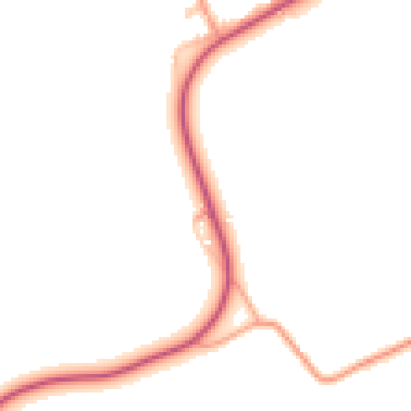 Daytime road noise heatmap for IP7 7DD