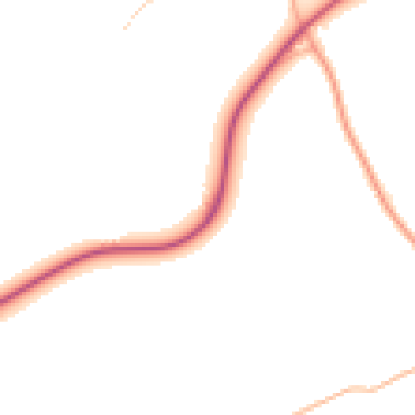 Daytime road noise heatmap for IP7 7DG