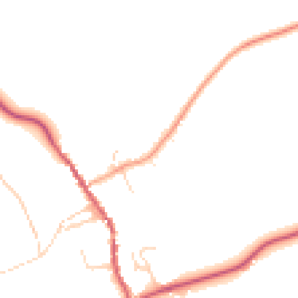 Daytime road noise heatmap for IP7 7EG