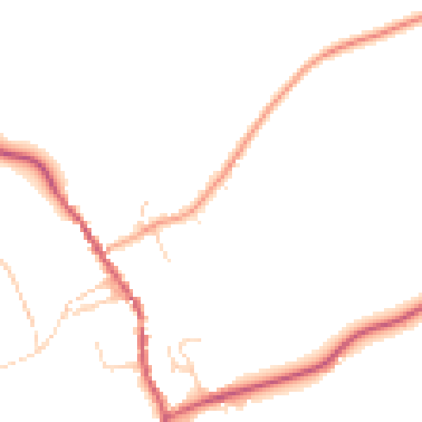 Daytime road noise heatmap for IP7 7EH