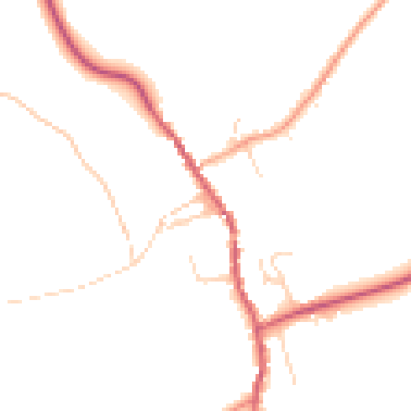 Daytime road noise heatmap for IP7 7EN