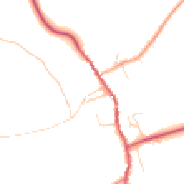 Daytime road noise heatmap for IP7 7EW
