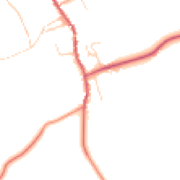Daytime road noise heatmap for IP7 7EY