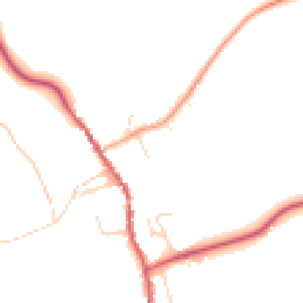 Daytime road noise heatmap for IP7 7EZ