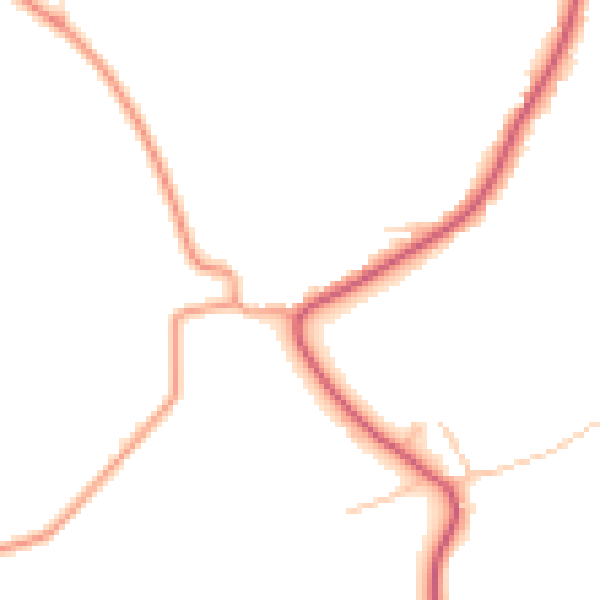 Daytime road noise heatmap for IP7 7NQ