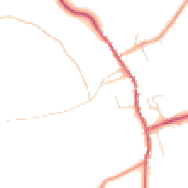Daytime road noise heatmap for IP7 7SA