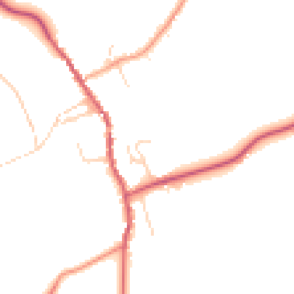 Daytime road noise heatmap for IP7 7TQ