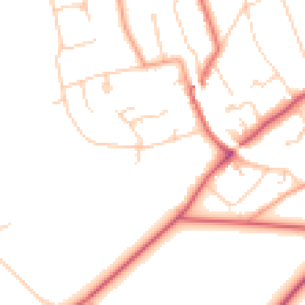 Daytime road noise heatmap for KT20 5AP