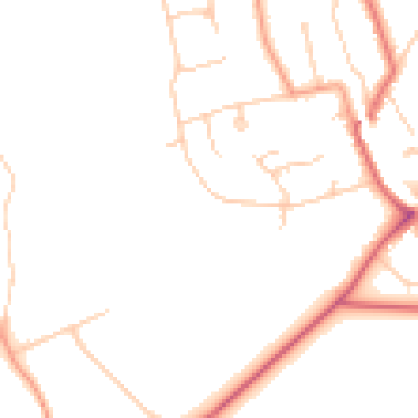 Daytime road noise heatmap for KT20 5AT