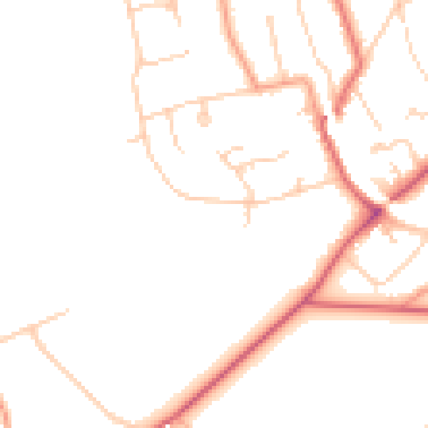Daytime road noise heatmap for KT20 5BG