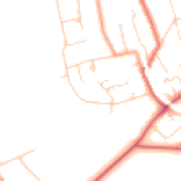 Daytime road noise heatmap for KT20 5BP