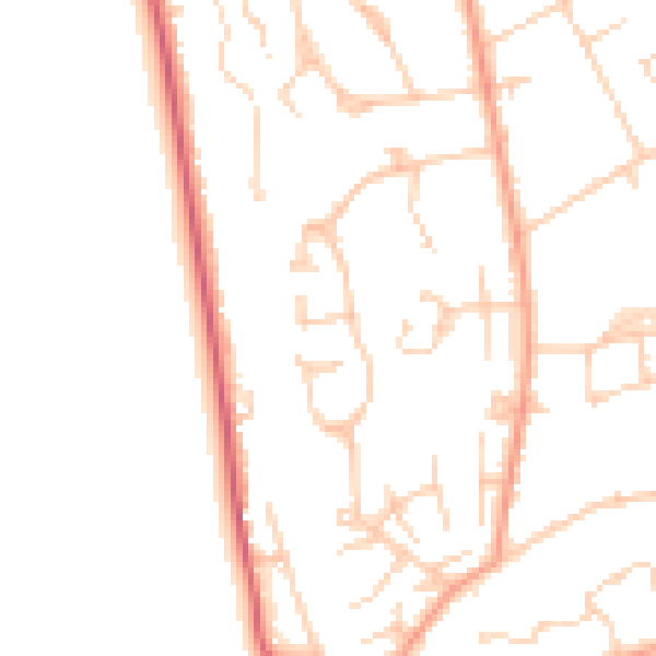 Daytime road noise heatmap for KT20 5BW
