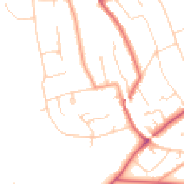 Daytime road noise heatmap for KT20 5DB