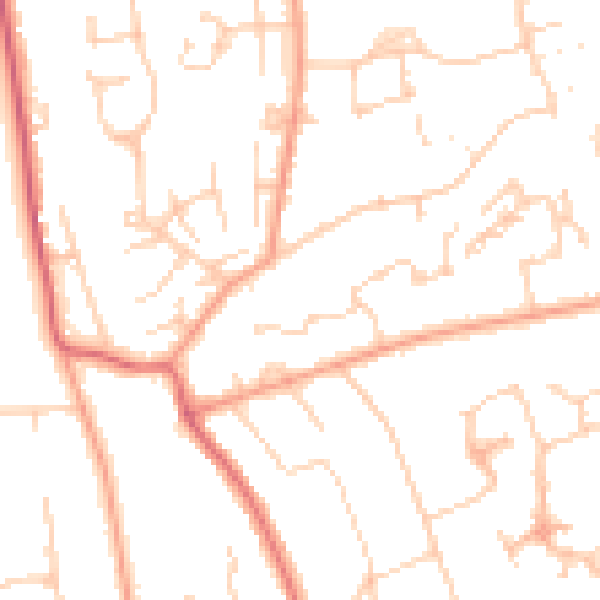 Daytime road noise heatmap for KT20 5EN