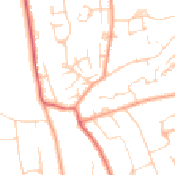 Daytime road noise heatmap for KT20 5HR