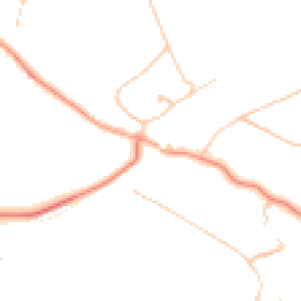 Daytime road noise heatmap for KT20 6EH