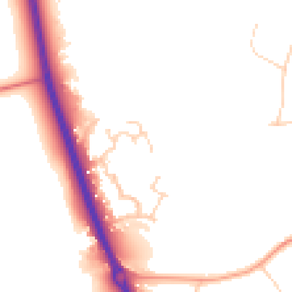 Daytime road noise heatmap for KT20 6QT