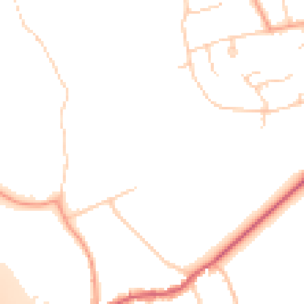 Daytime road noise heatmap for KT20 7AE