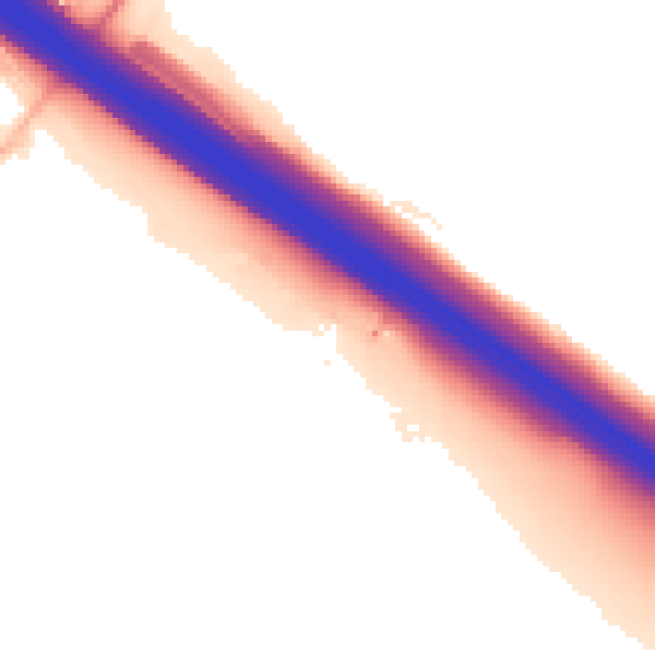 Night-time road noise heatmap for KT20 7NW