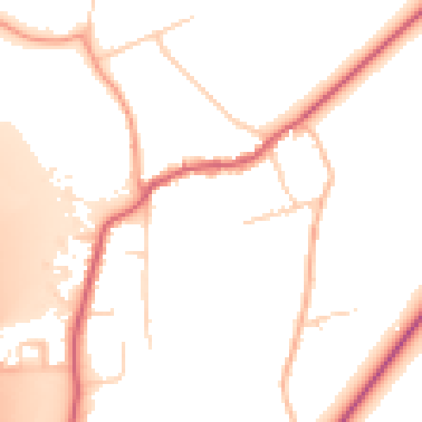 Daytime road noise heatmap for KT20 7RX