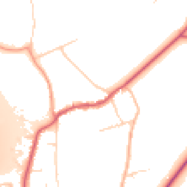 Daytime road noise heatmap for KT20 7RY