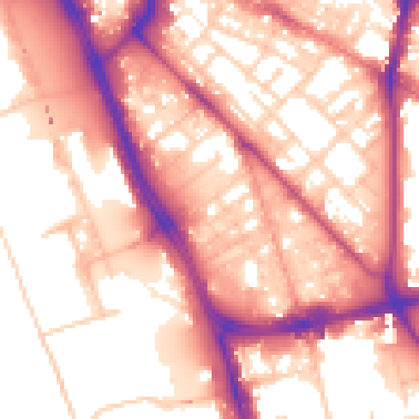 Daytime road noise heatmap for L1 0AJ