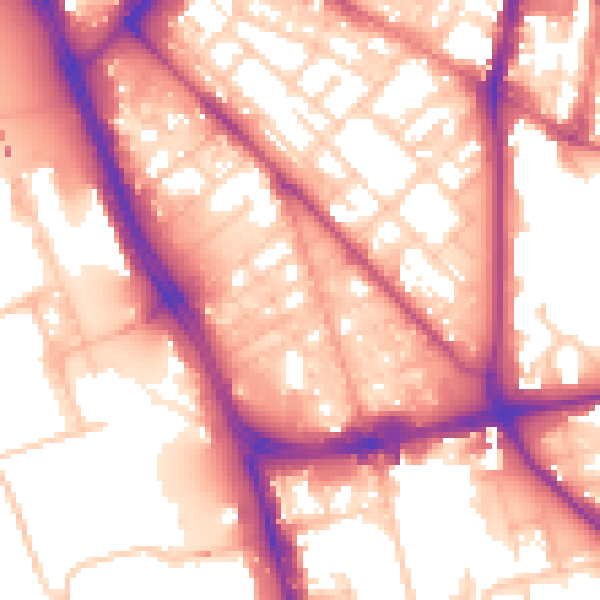 Daytime road noise heatmap for L1 0AQ