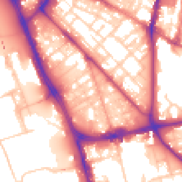 Daytime road noise heatmap for L1 0AR
