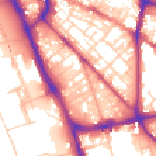 Daytime road noise heatmap for L1 0BF