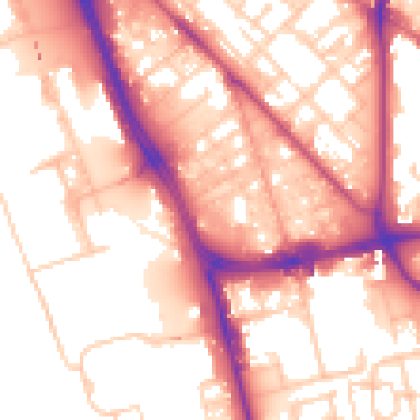 Daytime road noise heatmap for L1 0BG